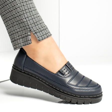 Pantofi dama casual, Pantofi casual dama cu platforma albastri ZLZ13047, elaza.ro