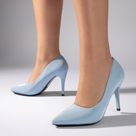 Pantofi cu toc subtire albastri dama ZLZ10957, 2, elaza.ro