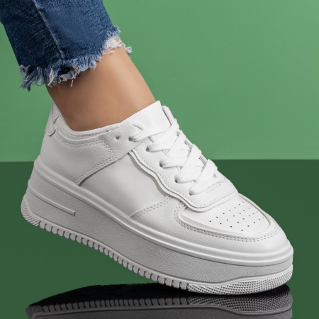 Pantofi sport dama, Tenisi dama albi ZLZ03372, elaza.ro