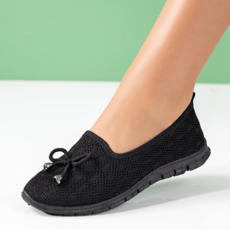 Espadrile dama cu fundita din material textil negre ZLZ09084, 1, elaza.ro