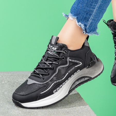 REDUCERI INCALTAMINTE, Pantofi sport dama negri cu alb ZLZ08040, elaza.ro