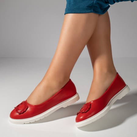 Balerini si Mocasini Dama, Balerini dama rosii ZLZ11657, elaza.ro