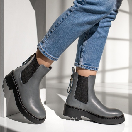 REDUCERI INCALTAMINTE, Ghete dama cu insertie de material elastic albastre ZLZ07464, elaza.ro