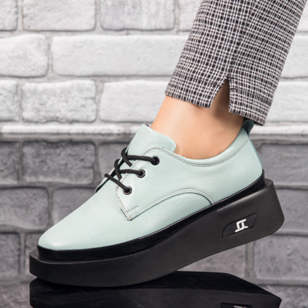 Pantofi casual dama verde deschis din Piele naturala ZLZ10461