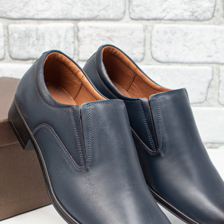 Pantofi eleganti barbati albastri fara siret din Piele naturala ZLZ03545, 3, elaza.ro