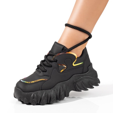 REDUCERI INCALTAMINTE, Pantofi sport dama negri cu siret gros ZLZ10036, elaza.ro