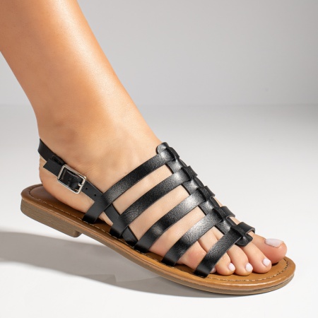 Sandale dama cu talpa joasa negre ZLZ11586, 2, elaza.ro