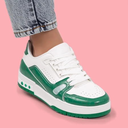 Pantofi sport dama, Tenisi dama verzi cu model si talpa groasa ZLZ05737, elaza.ro
