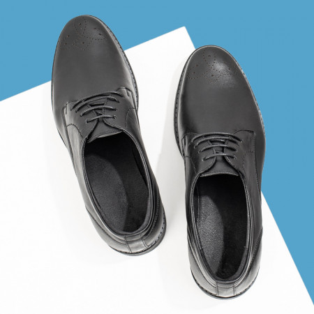 Pantofi casual barbati din Piele naturala negri ZLZ08313, 2, elaza.ro