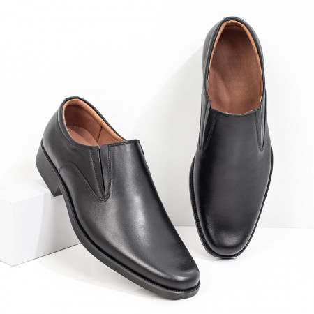 Pantofi barbati, Pantofi eleganti barbati negri din Piele naturala ZLZ03969, elaza.ro