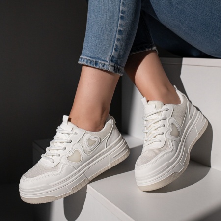 REDUCERI INCALTAMINTE, Pantofi sport dama albi ZLZ11670, elaza.ro