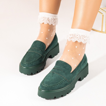 Balerini si Mocasini Dama, Mocasini dama verzi suede ZLZ10098, elaza.ro