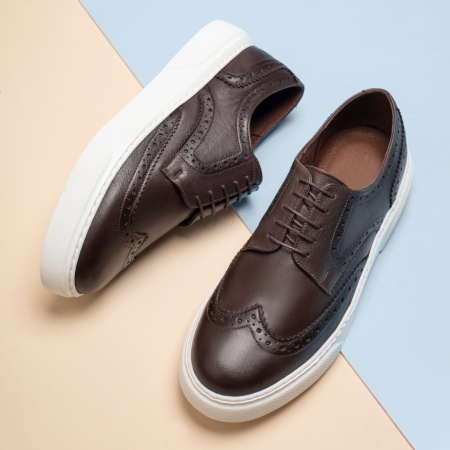 Pantofi casual barbati, maro din piele naturala ZLZ13791, 2, elaza.ro