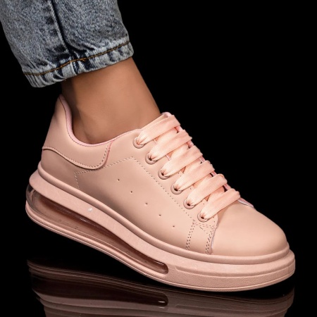 Pantofi sport dama, Tenisi dama roz cu siret ZLZ05928, elaza.ro