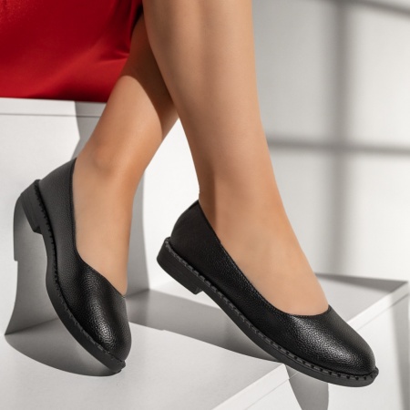 Balerini si Mocasini Dama, Balerini dama cu talpa joasa negri ZLZ03589, elaza.ro