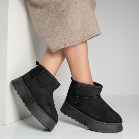 Cizme scurte dama tip UG negru suede ZLZ12590, 2, elaza.ro