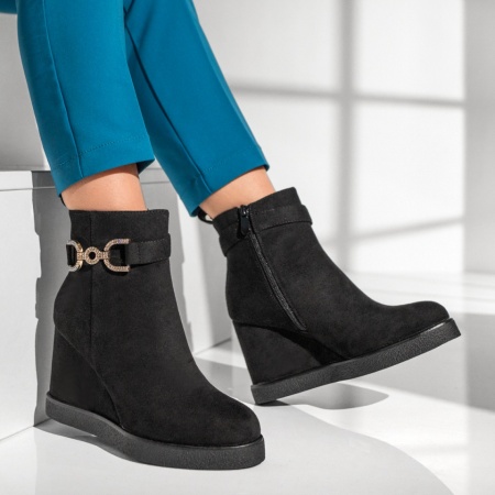 Ghete dama negre cu platforma ZLZ12899