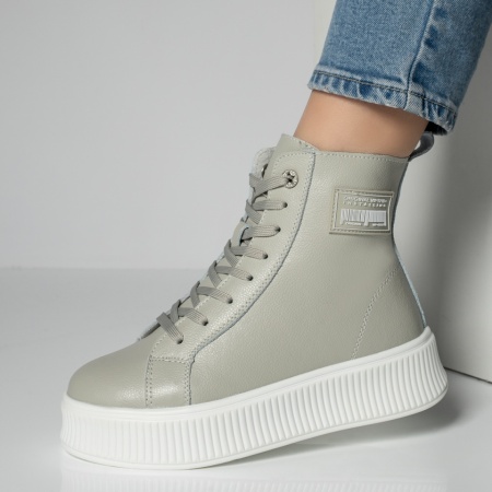 Ghete sport dama gri din Piele Naturala ZLZ12221, 1, elaza.ro