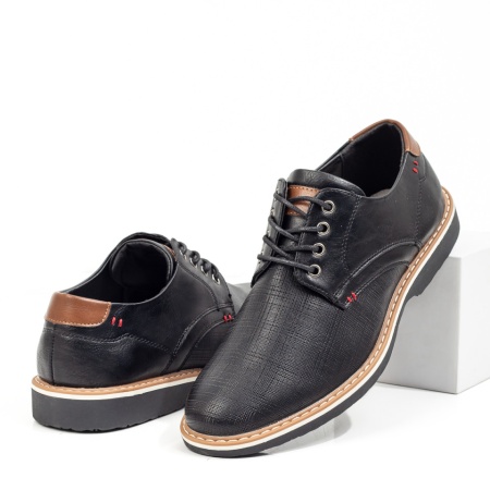 Pantofi casual barbati, Pantofi casual barbati cu siret negri ZLZ08443, elaza.ro