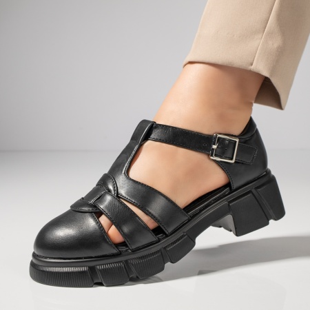 Pantofi casual dama, Pantofi casual dama negri cu talpa groasa ZLZ11839, elaza.ro