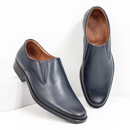 Pantofi eleganti barbati albastri din Piele naturala ZLZ03969