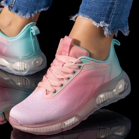 Pantofi sport dama roz cu albastru si talpa groasa ZLZ09503, 1, elaza.ro