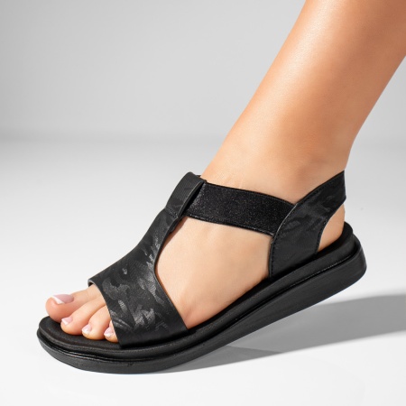 Sandale cu talpa joasa negre ZLZ11317, 2, elaza.ro