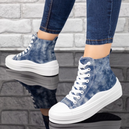 Pantofi sport dama, Tenisi dama albastri cu alb ZLZ10126, elaza.ro