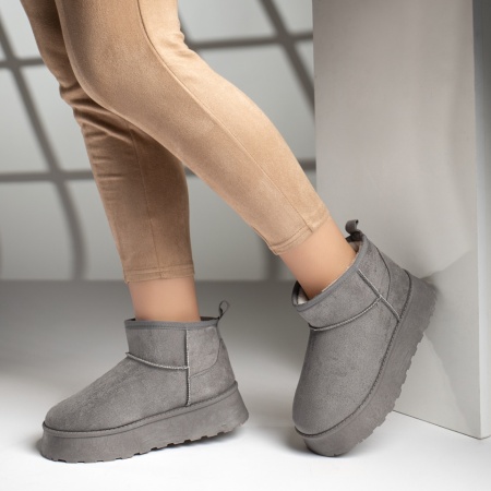REDUCERI INCALTAMINTE, Cizme dama tip UG gri suede ZLZ12590, elaza.ro