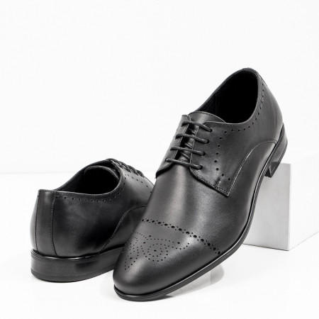 Pantofi barbati, Pantofi eleganti barbati din Piele naturala negri ZLZ08311, elaza.ro