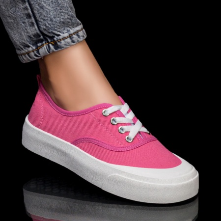 Pantofi sport dama, Tenisi dama roz inchis cu talpa groasa ZLZ03714, elaza.ro