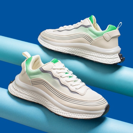 Reduceri Incaltaminte Barbati, Pantofi barbati sport bej cu verde ZLZ10192, elaza.ro