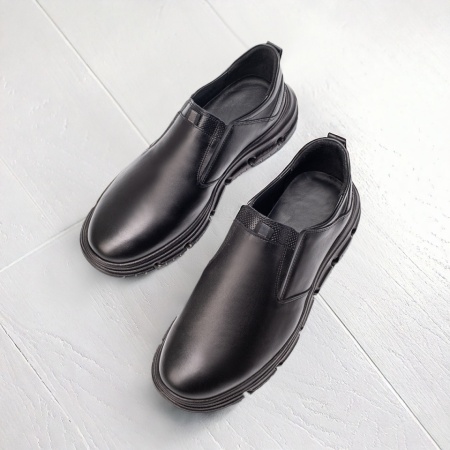 Pantofi barbati, Pantofi casual barbati cu talpa joasa negri din Piele naturala ZLZ12044, elaza.ro