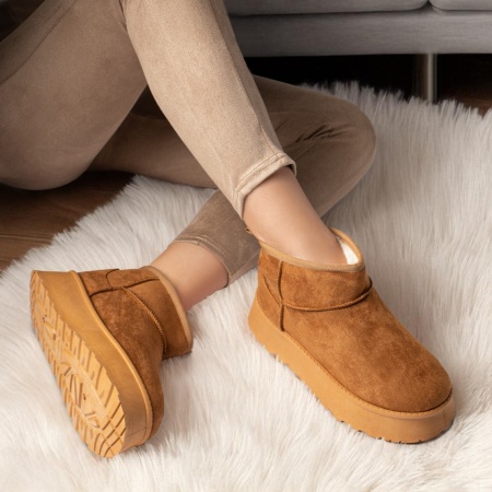 REDUCERI INCALTAMINTE, Cizme dama tip UG maro suede ZLZ12590, elaza.ro