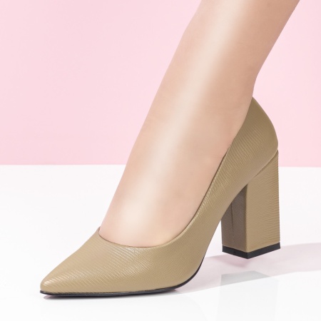 Pantofi dama cu toc gros verzi ZLZ08379, 2, elaza.ro