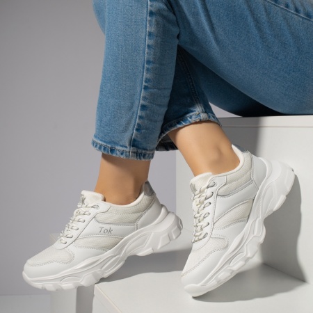 REDUCERI INCALTAMINTE, Pantofi sport dama albi ZLZ12225, elaza.ro