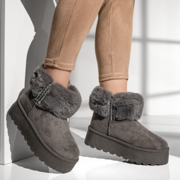 Cizme dama cu talpa groasa tip UG gri suede ZLZ12836, 1, elaza.ro