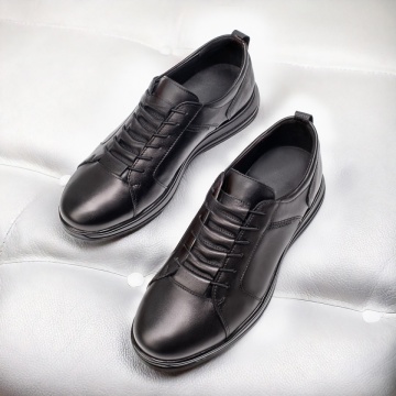 Pantofi casual barbati cu siret elastic negri din Piele naturala ZLZ13001, 1, elaza.ro
