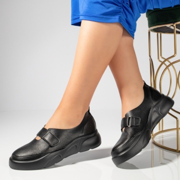 Pantofi casual dama cu talpa groasa si inchidere cu scai negri ZLZ13379, 2, elaza.ro