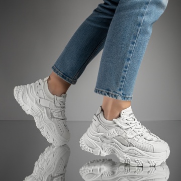 Pantofi sport dama cu siret albi ZLZ11699, 1, elaza.ro