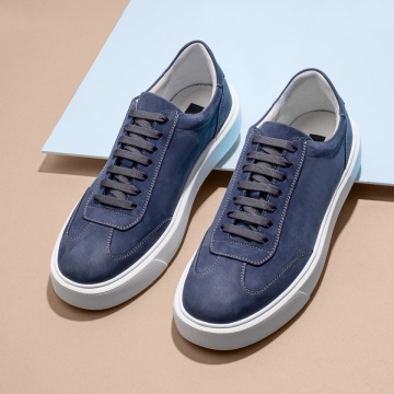 Pantofi casual barbati cu siret albastru suede din Piele naturala ZLZ13139, 1, elaza.ro