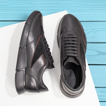 Pantofi casual barbati cu talpa joasa negri din Piele naturala ZLZ12135, 2, elaza.ro