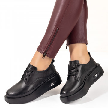 Pantofi casual dama negri din Piele naturala ZLZ10461, 1, elaza.ro