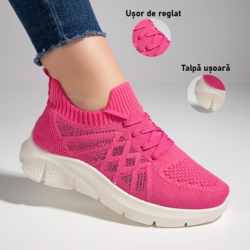 Pantofi dama sport din material textil roz ZLZ11523, 1, elaza.ro