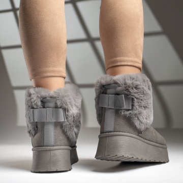 Cizme scurte dama tip UG gri suede ZLZ12593, 2, elaza.ro
