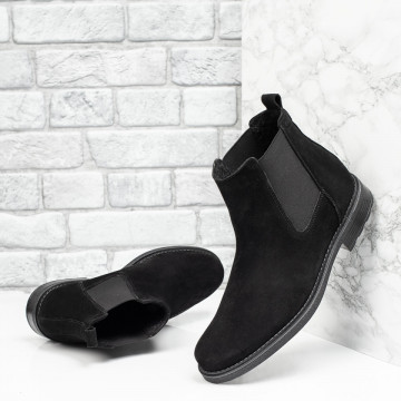 Ghete barbati negre suede din Piele naturala ZLZ07476, 1, elaza.ro