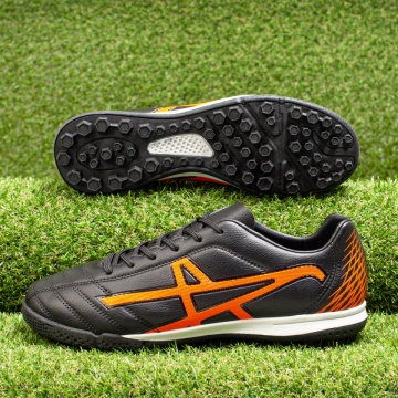 Ghete fotbal barbati pentru gazon sintetic negre cu portocaliu ZLZ09840, 1, elaza.ro