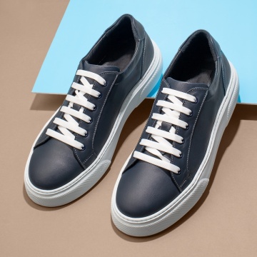 Pantofi barbati casual albastri cu talpa alba din Piele Naturala ZLZ11908, 1, elaza.ro