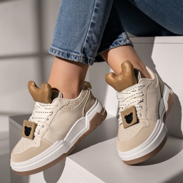Pantofi sport dama bej cu accesoriu ZLZ11869, 1, elaza.ro