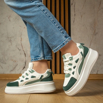 Pantofi sport dama cu talpa groasa verzi ZLZ12979, 1, elaza.ro
